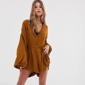 NWOT Free People I Mean It Embroidered Romper